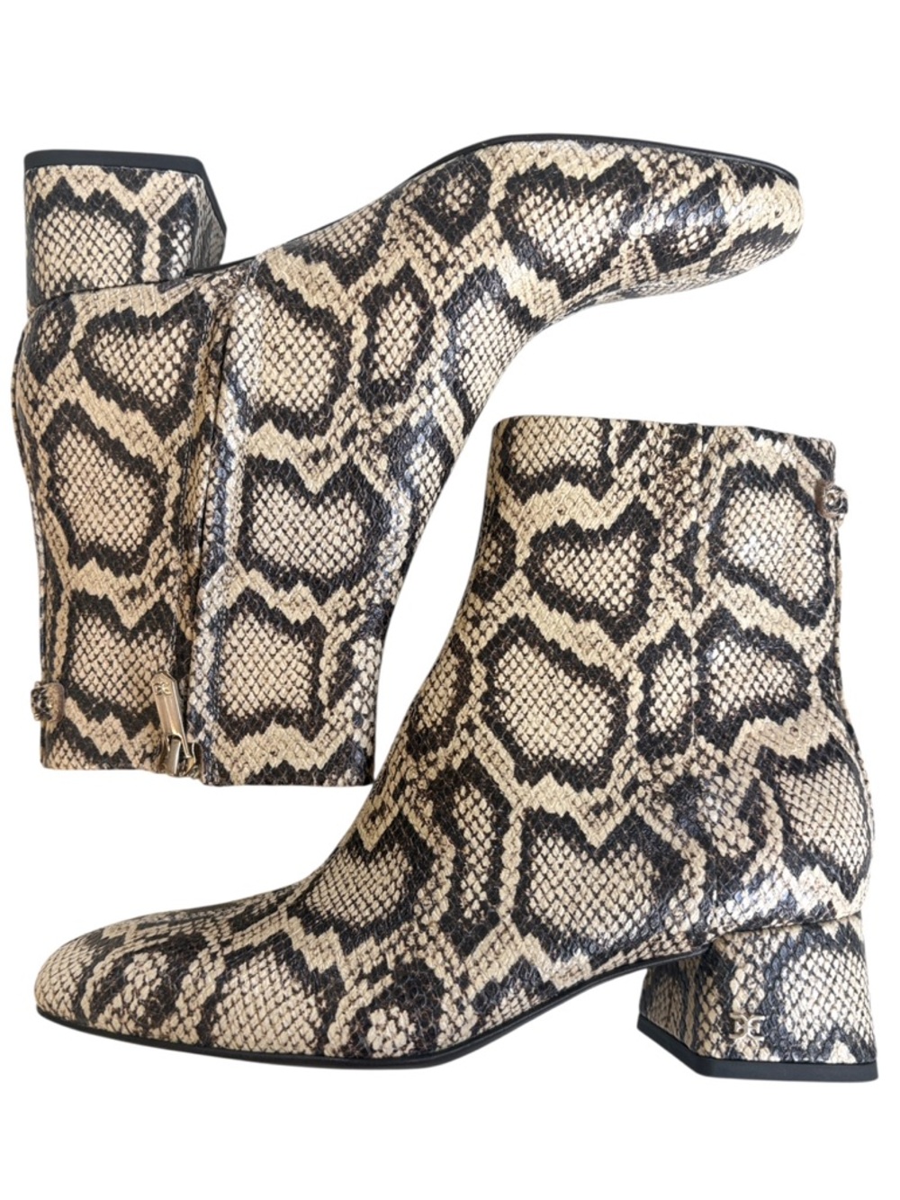 Like New Sam Edelman Leather Paige 2 Boots Snakeskin Size 6